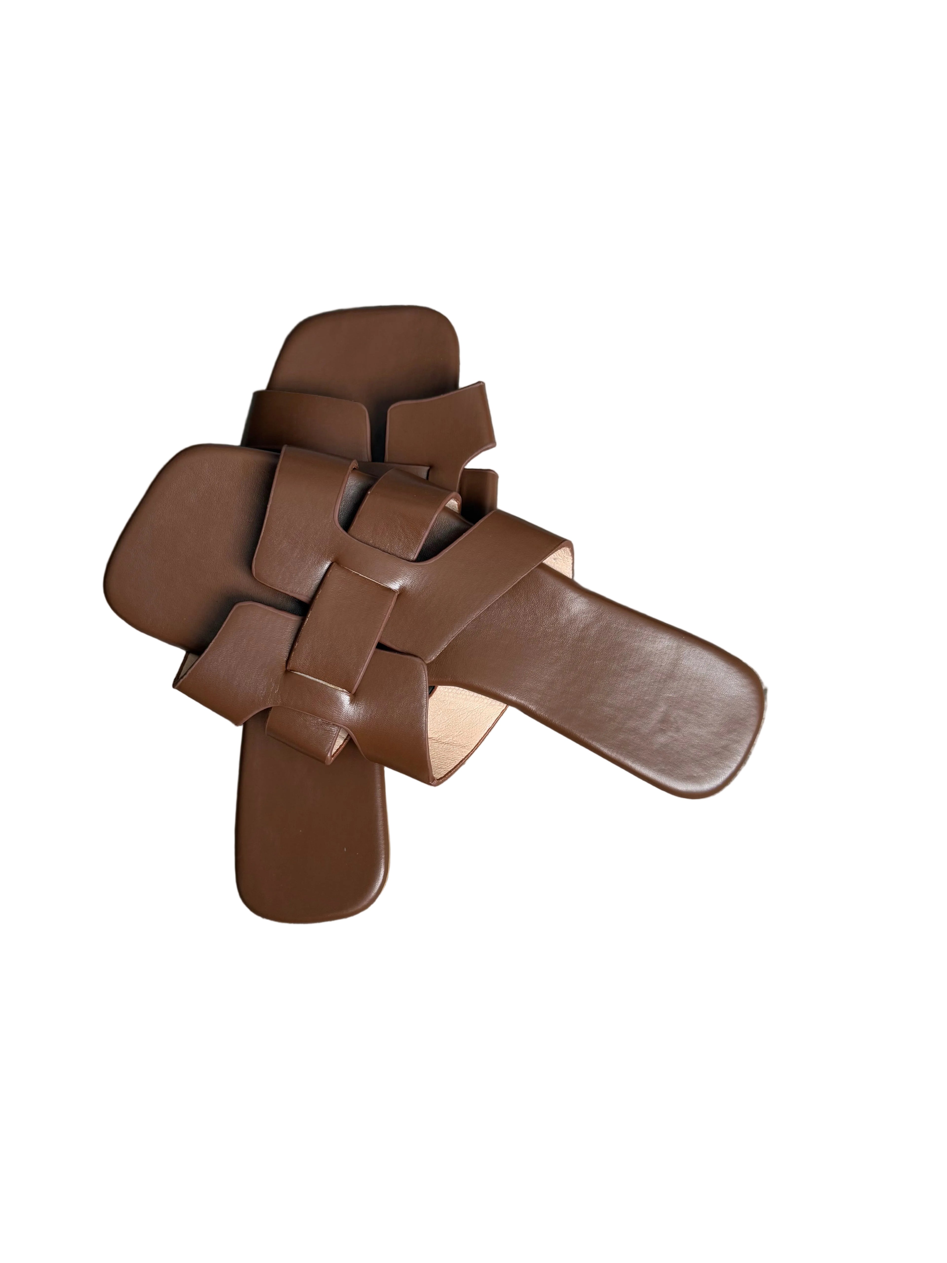 Women’s Brown Slide Sandals – Elegant Flat Summer Sandals